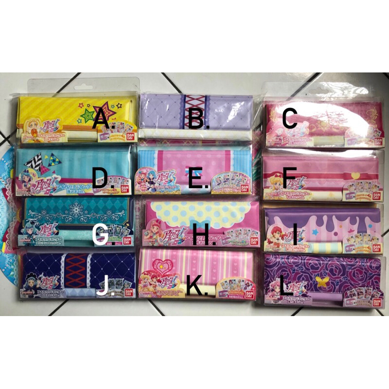 Binder Pouch 2 Pocket Aikatsu Friends Jepang Official Merchandise Bandai Alicia Charlotte Sakuya Kag