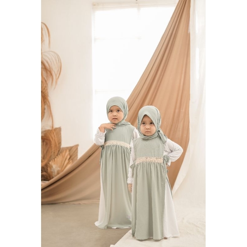 Gamis anak perempuan salsa 2in1 0 5 tahun TANPA HIJAB