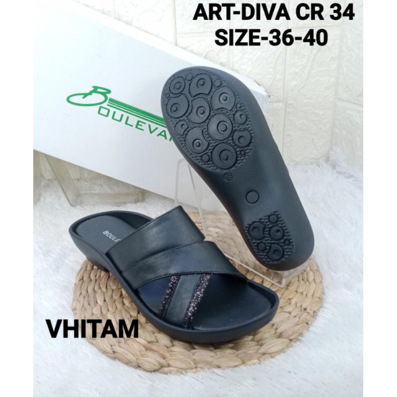 SANDAL WEDGES IMPORT WANITA BOULEVARD DIVA-CR34