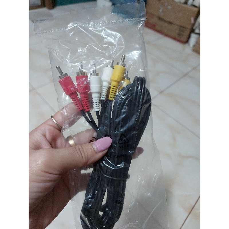 Kabel 3 RCA to Kabel 3 RCA 1.8 meter / Kabel Rca - Rca Av Video / Kabel 3 RCA DVD TV 1.8 Meter Kabel 3 RCA to 3 RCA Transparan Kabel 6 RCA Transparan Kabel DVD ke TV Kabel Speaker Kabel Audio