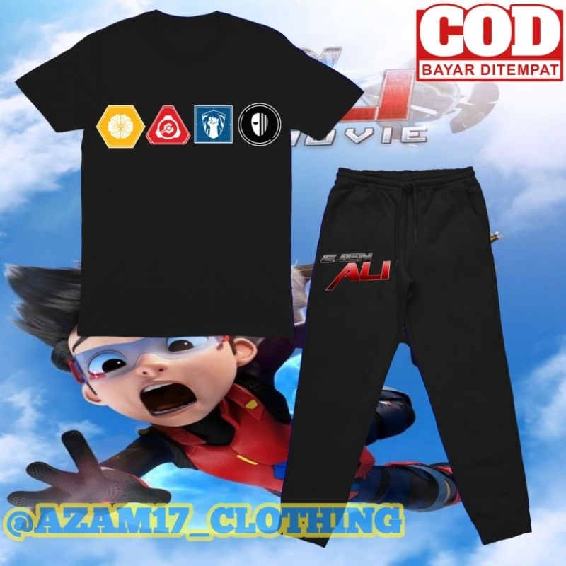 Setelan kaos Jogger Anak Ejen Ali Element Ejen Ali Mata Pakaian Anak Laki Laki Perempuan (Bisa Cod)