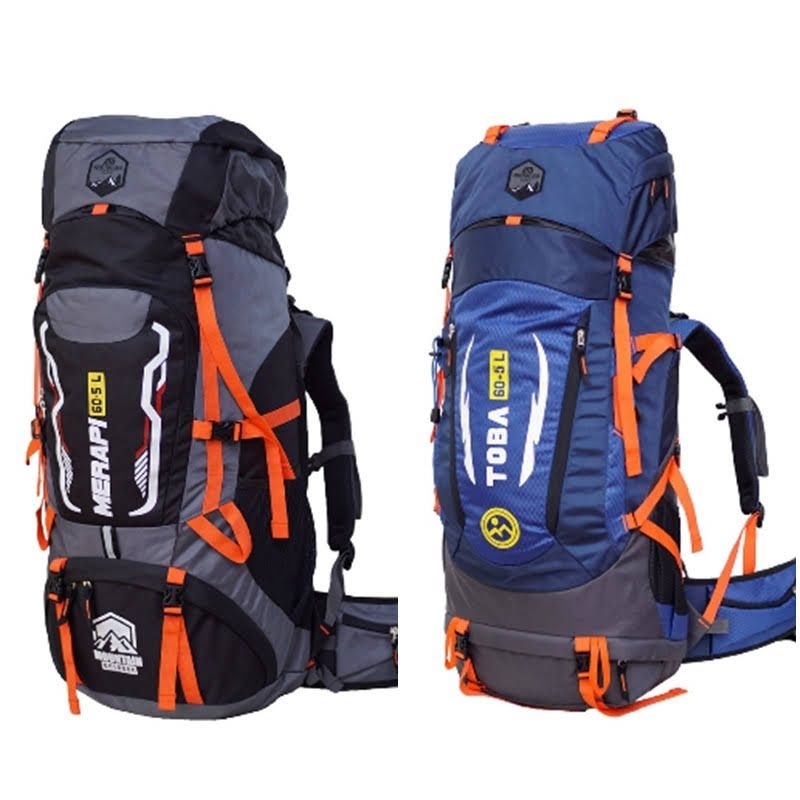 TAS CARRIER TNF TOBA 60+5L DOBEL PRAME BISA DI ATUR # TAS HIKING # TAS CAMPING # TAS RANSEL GUNUNG