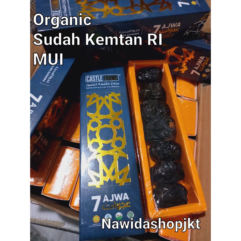 Kurma Ajwa Organic 7 butir Castle Farm 1 Dus isi 28 Diet Sehat