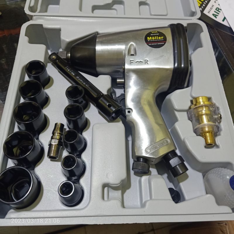 Mollar impact angin - mesin buka baut angin kompresor - air impact wrench kit 1/2 in