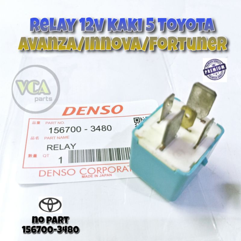 RELAY 12V KAKI 5 TOYOTA AVANZA/INNOVA/FORTUNER/YARIS/HILUX