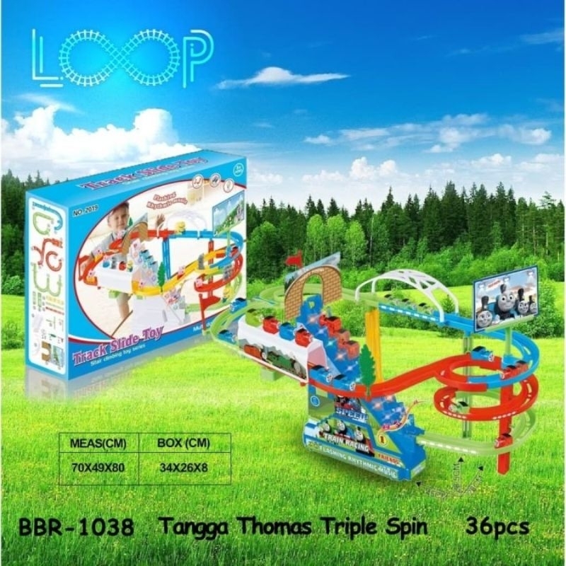 Mainan Anak Thomas And Friends Trackmaster Set Train Kereta Api Tangga Slide Seluncur Perosotan Jalu