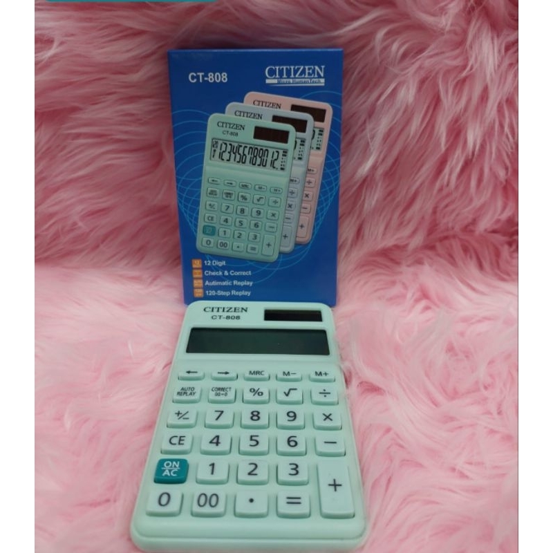 Kalkulator Calculator Citizen CT 808 12 Digit Warna Menarik CT-808