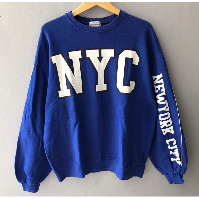 CREWNECK OVERSIZE NYC BLUE