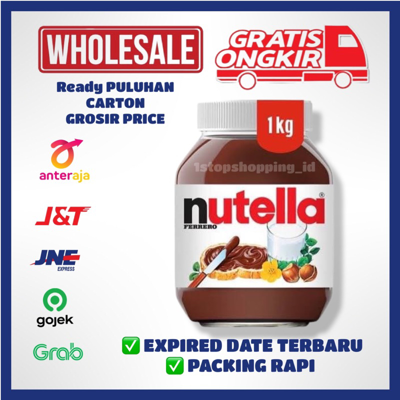 

Nutella Selai 1kg / 1000gr - Selai Coklat Hazelnut 1 kg / 1000 gr