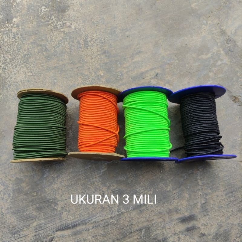 TALI KARET ELASTIS TALI FRAME TENDA UKURAN TALI 1,5 MM 2 MM 2,5 MM 3 MM HARGA PERMETER