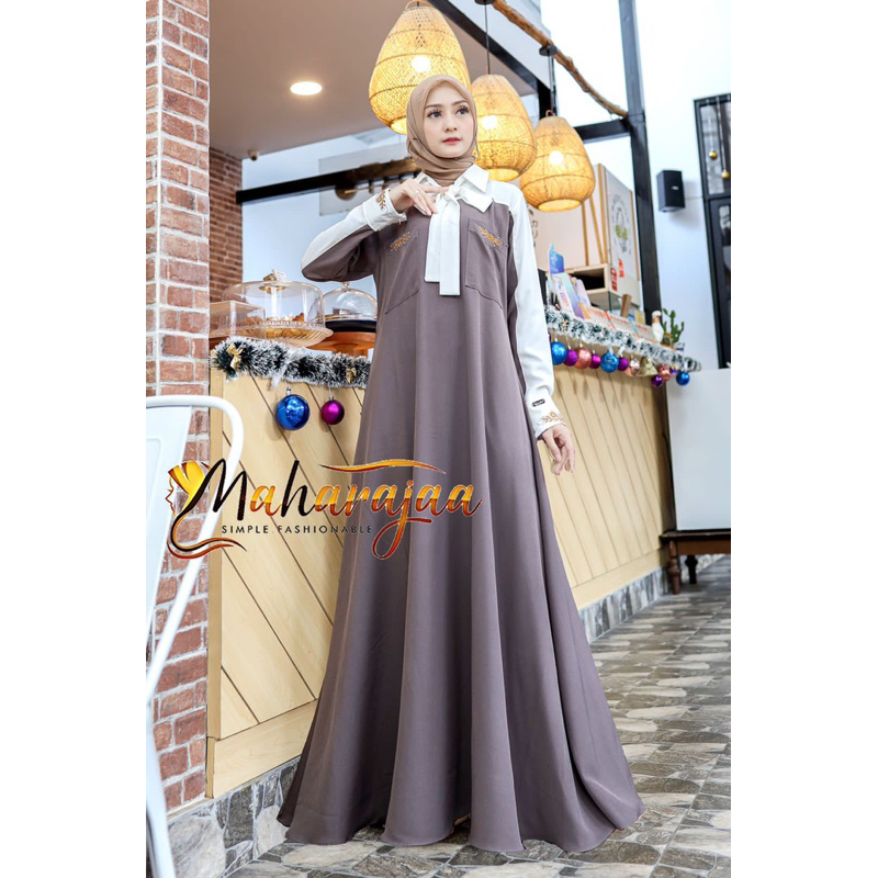 DRESS MAHARAJA ROSECREPE BORDIR
