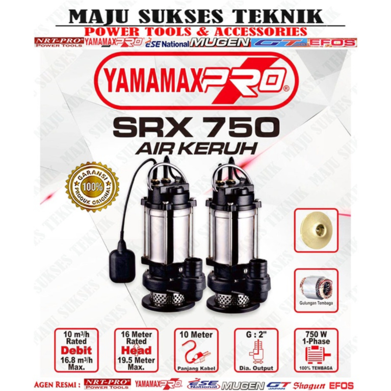 YAMAMAX PRO SRX 750 A Pompa Celup Air Kotor Keruh 2 Inch Auto Submersible Pump 2Inch SRX750A SRX750 