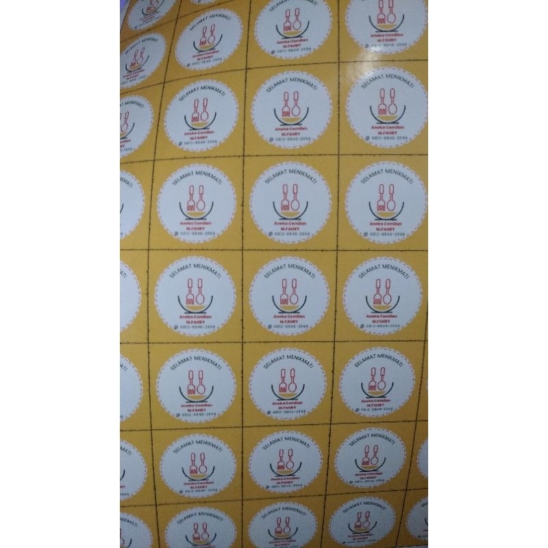 

stiker label makanan