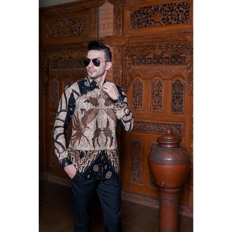 PARI KESIT MOCCA KEMEJA BATIK MODERN SLIMFIT PANJANG BAHUN KATUN HALUS FULL FURING HALUS