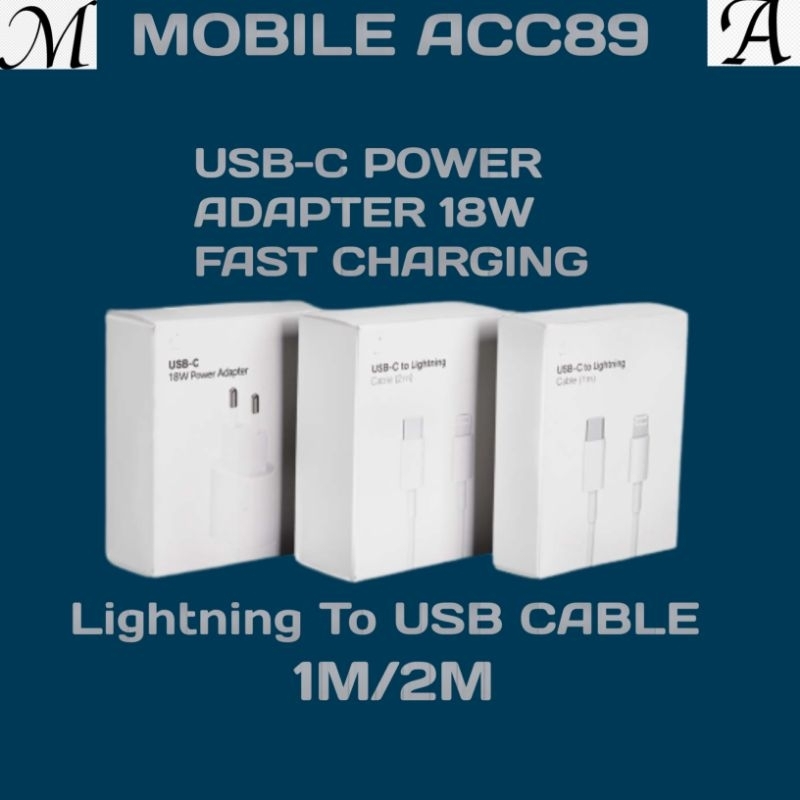 Charger Fast Charging USB-C To Lightning Cable &amp;USB-C Adapter 18 Watt