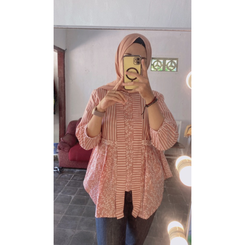 BLOUSE BATIK KOMBINASI MOTIF LURIK & RANTING