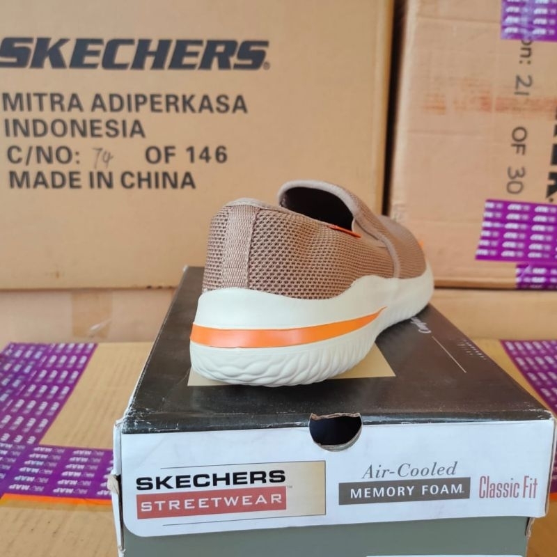 Sepatu Skechers Delson 3.0 Norvill 210404/TAN Men's Shoes Original