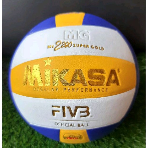 Bola voly mikasa murah kwalitas super bahan lembut empuk.. bonus jaring dan jarum bola