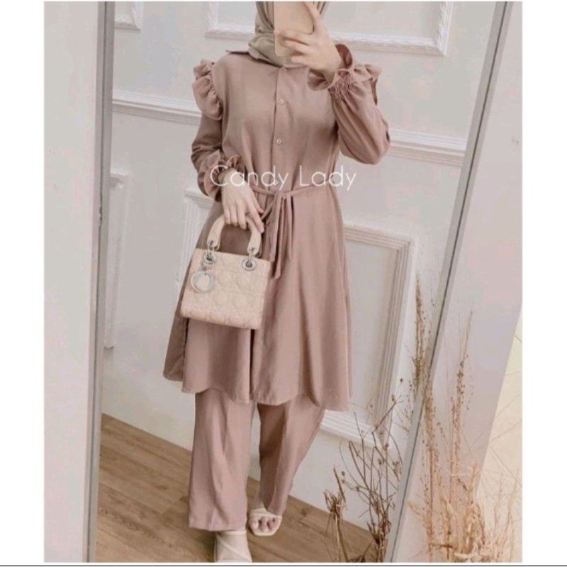 MURAH LEBAY ONE SET JUMBO / SETELAN RAYON - MOSCREPE /  REYSA DAILY  WANITA SET   MOSCREPRE  PREMIUM