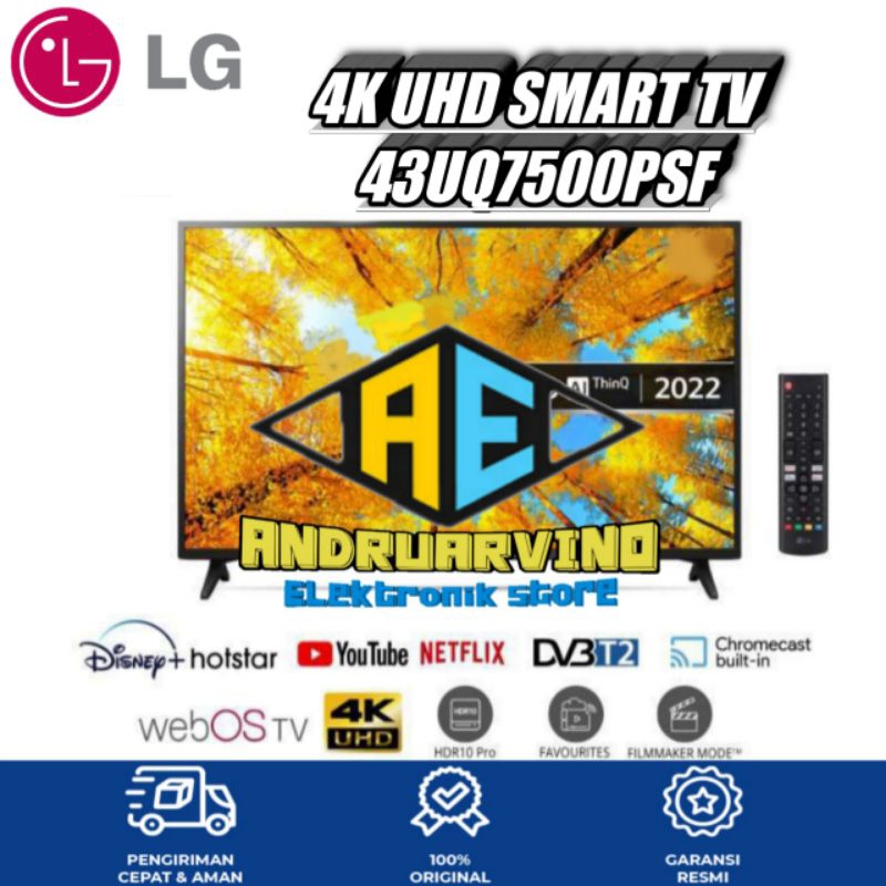 LG UHD SMART TV 43 INCH 43UQ7500 DIGITAL TV 4K UHD SMART TV GARANSI RESMI