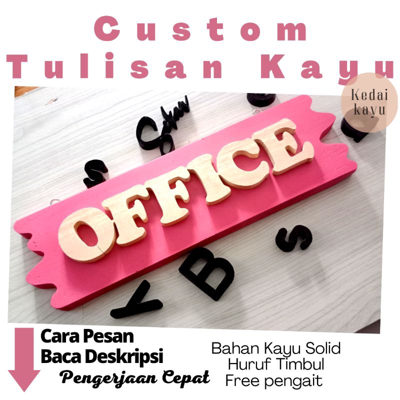 Papan Nama Kayu Custom