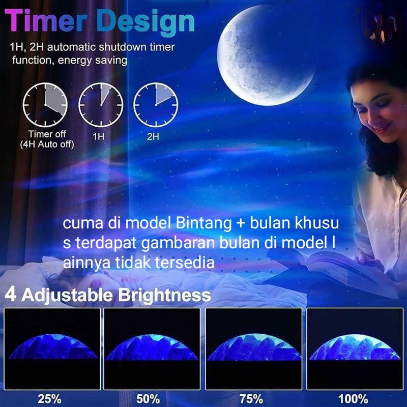 [ Pplus ] Lampu Proyektor Dengan Speaker Langit Malam Bintang 2 IN 1   Lampu Starry Projector Light Lampu Tidur/ Lampu Proyektor Galaxy / Lampu tidur anak / lampu dekorasi ruangan live / Starry proyektor  kamar aesthetic / Lampu Proyektor untuk Pesta