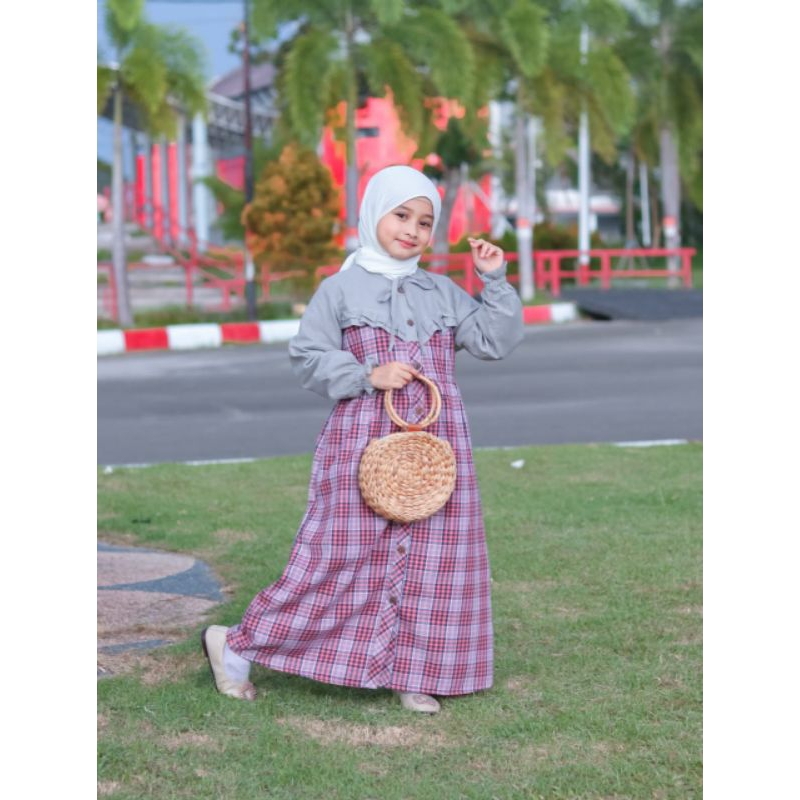 gamis anak flanel