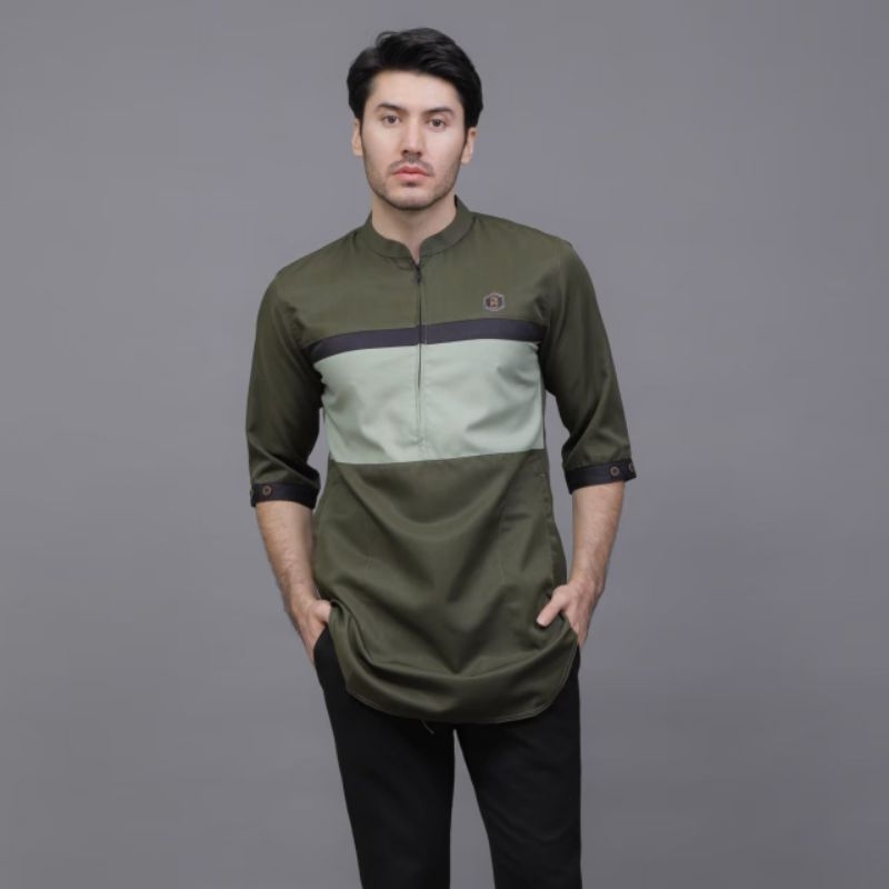 Baju Koko Kurta Pria Model Aplikasi Zipper Original Trimuji