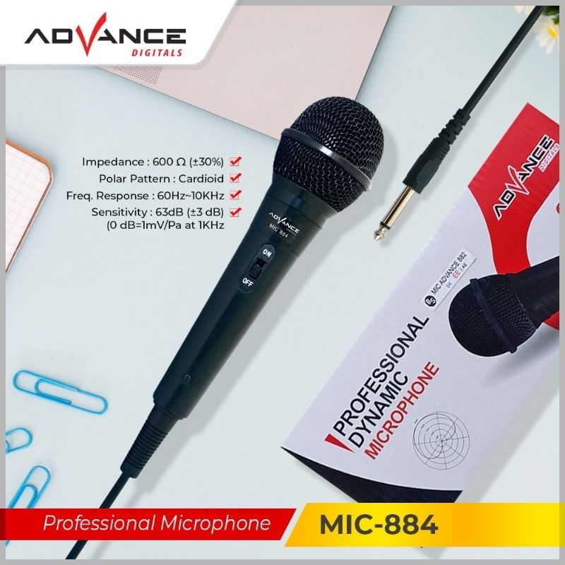 mic kabel advance 884 / microphone advance digitals mic advance