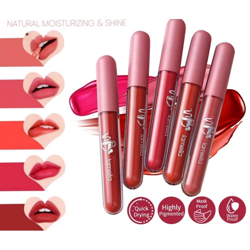 (COD) Lip Glaze LAMEILA Liptint Mate Lipstick Anti lengket Waterproof