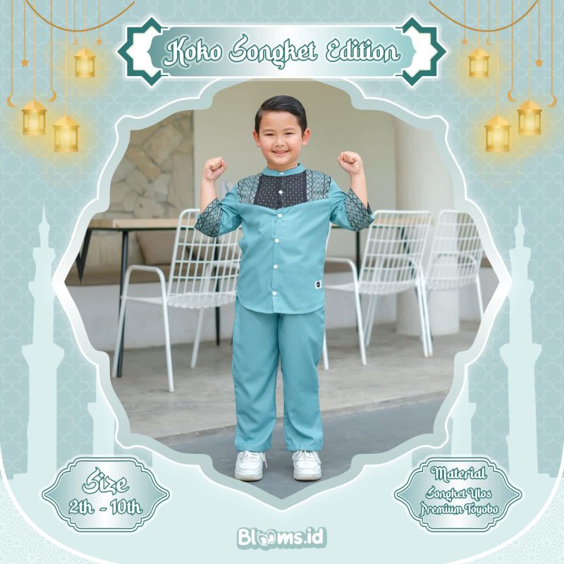 setelan koko anak koko mewah koko songket baju lebaran anak songket anak koko songket blooms id