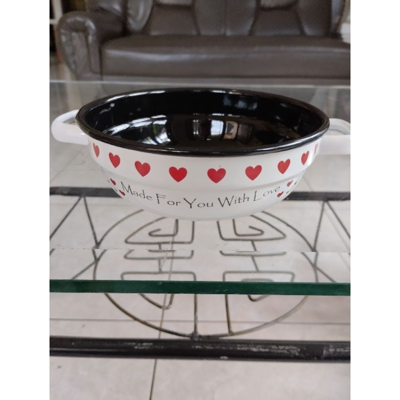 panci enamel mini / panci enamel 14 cm / panci love enamel