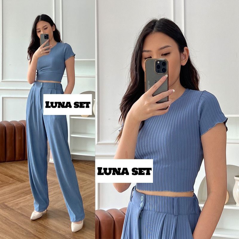 LUNA CUTE SET HORNET SET - KAOS POLO SET CELANA