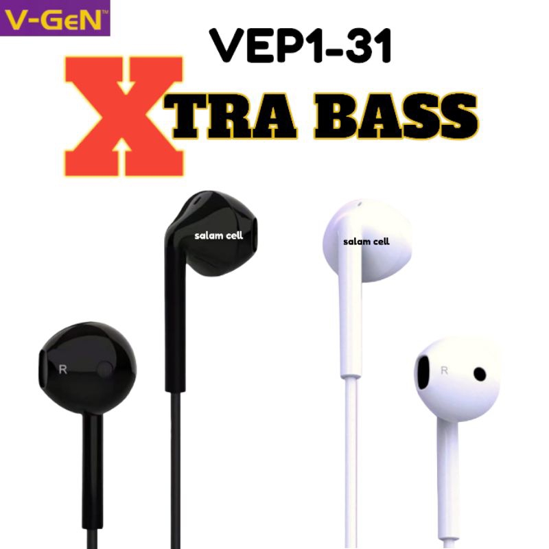 Headset V-Gen VEP1-31 Xtra Bass Original Vgen Vep1-31 Garansi Resmi