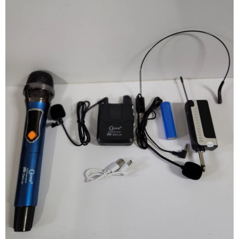 Mic Wireless Aiwa Speed  Mikropon Aiwa 1 mic pegang + 1 mic jepit + 1 mic bando headset Mikrofon Wir