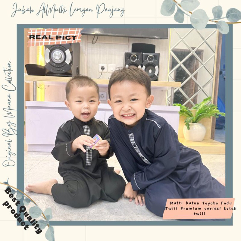 JUBAH ANAK LENGAN PANJANG/Jubah AlMulki/Gamis Anak Laki-Laki/BEST SELLER/Free Peci Rajut
