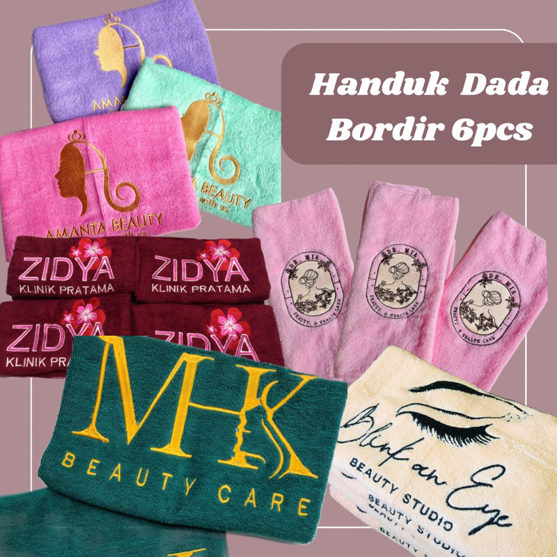 Handuk Dada Bordir Logo Salon Klinik Kecantikan