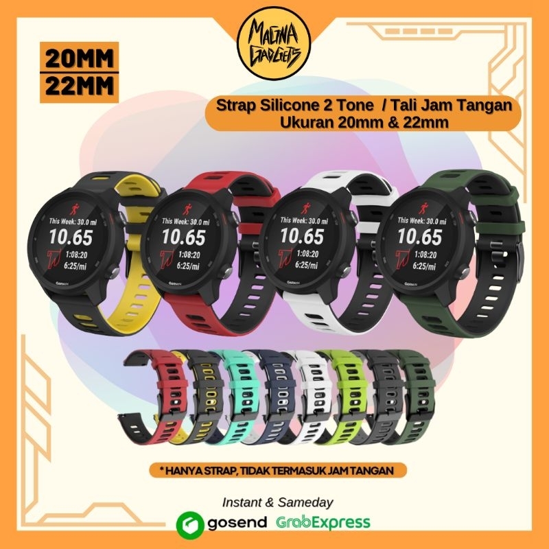 Strap Silikon Dual Tone 20mm 22mm Amazfit Bip GTS GTR Huawei GT2 GT3 46mm Samsung Watch