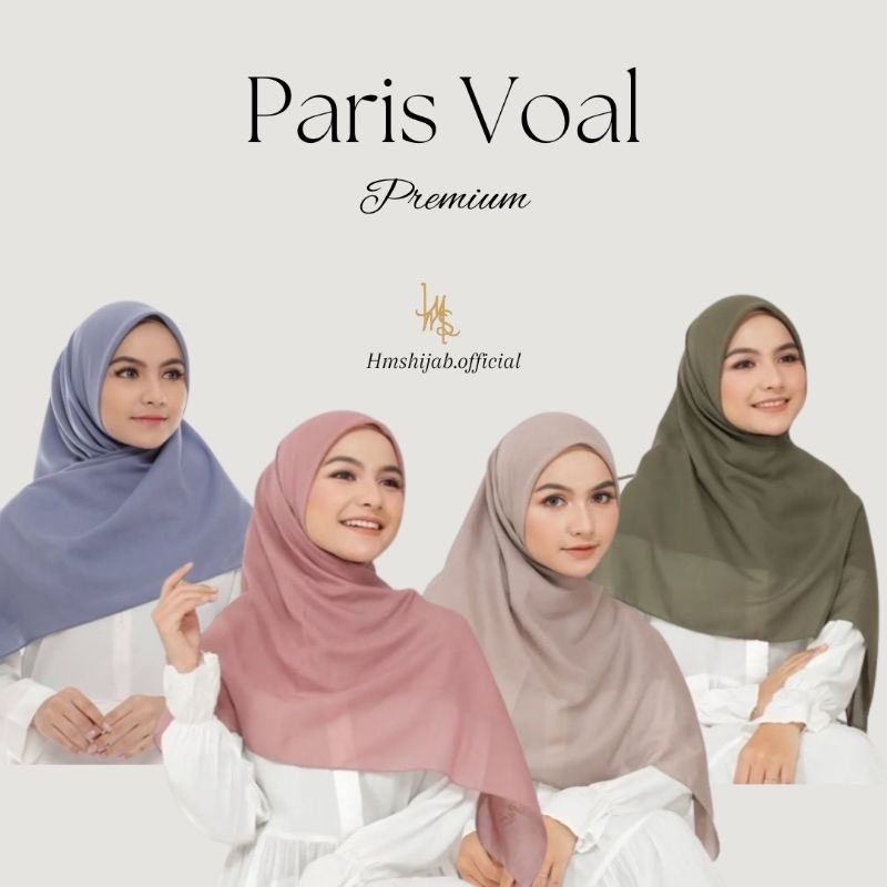 Jilbab Paris Premium / Jilbab Voal Paris / Segiempat Paris Premium / Hijab Voal Polos / Jilbab Paris