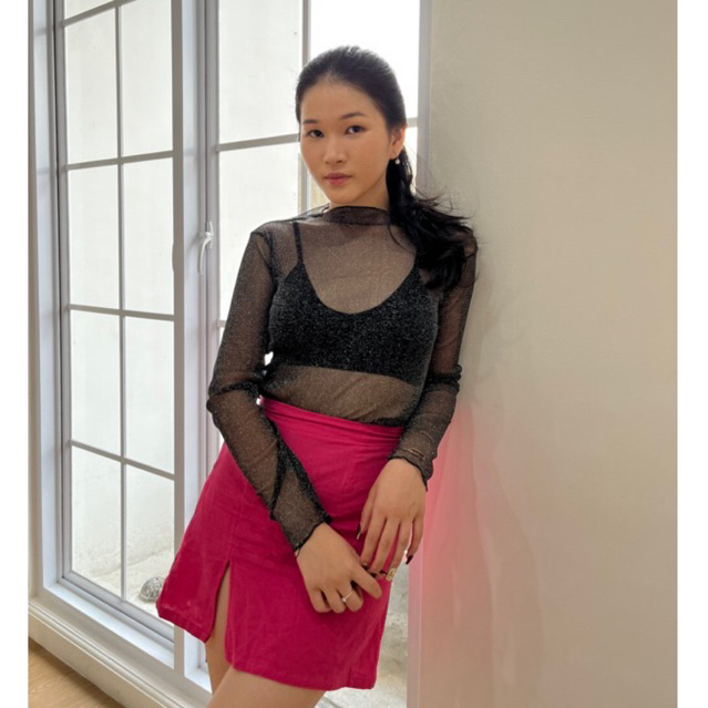 glitter / bling sheer top