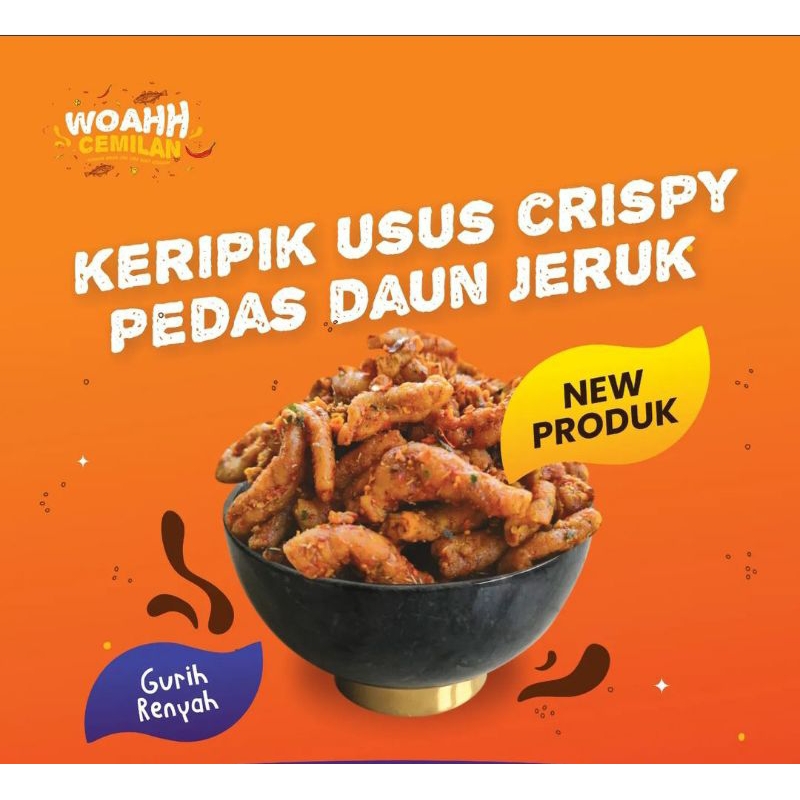 

usus crispy pedas daun jeruk premium 100 gram