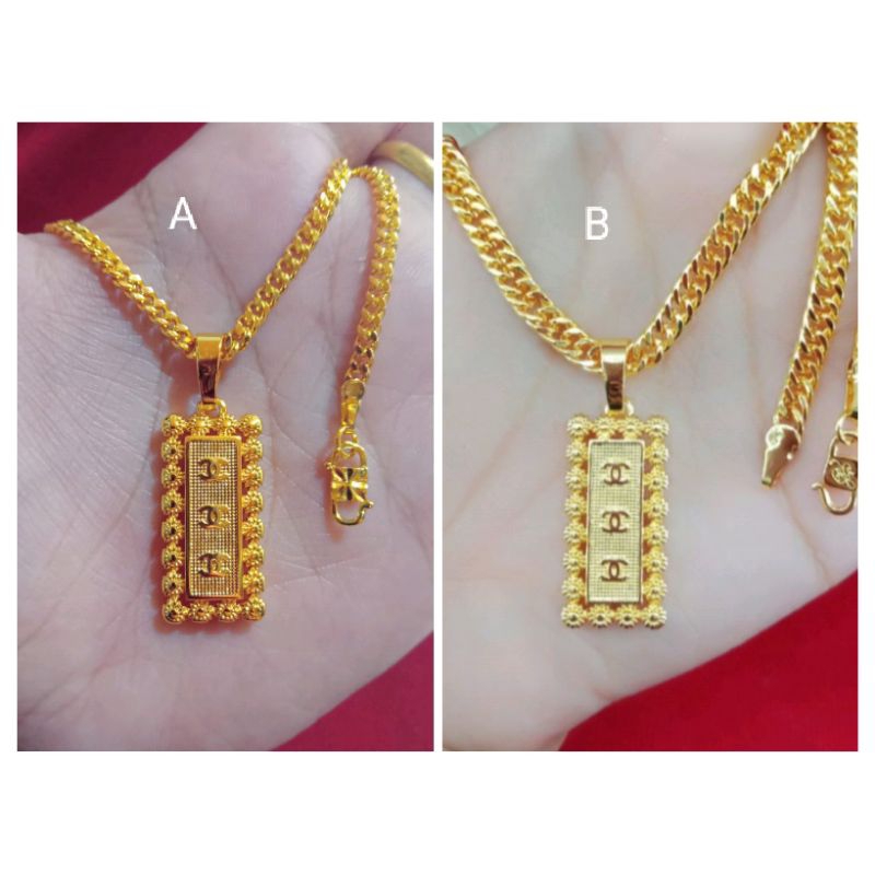 kalung rantai pipih bunga cc 60cm lapis emas 24k