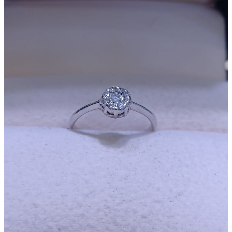 Cincin berlian Eropa asli berat 2.6/0.25 SZ 17.5