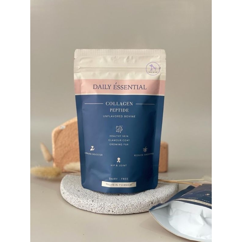 Collagen Peptide daily essential mengurangi rontok menyehatkan kulit dan sendi anjing kucing