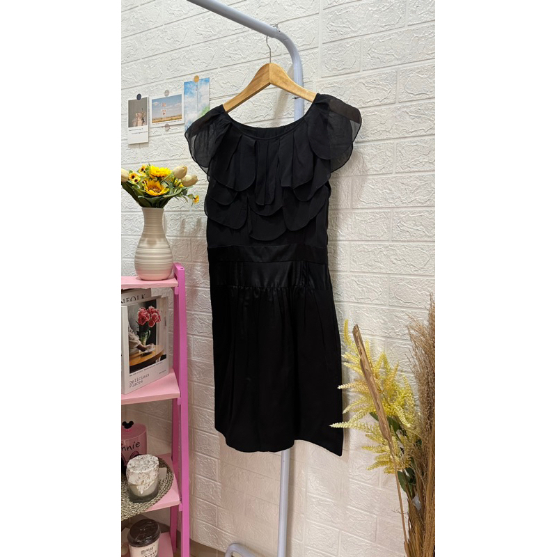 BCBG Maxazria Authentic Black Sleeveless Bodycon Midi Dress Panjang Hitam Mewah Branded Preloved