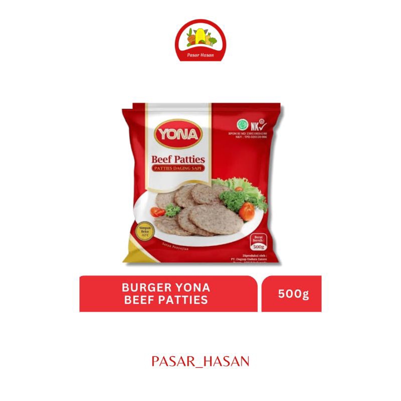 

500gr Beef Patties Burger Yona | Frozen Food | Pasar Hasan