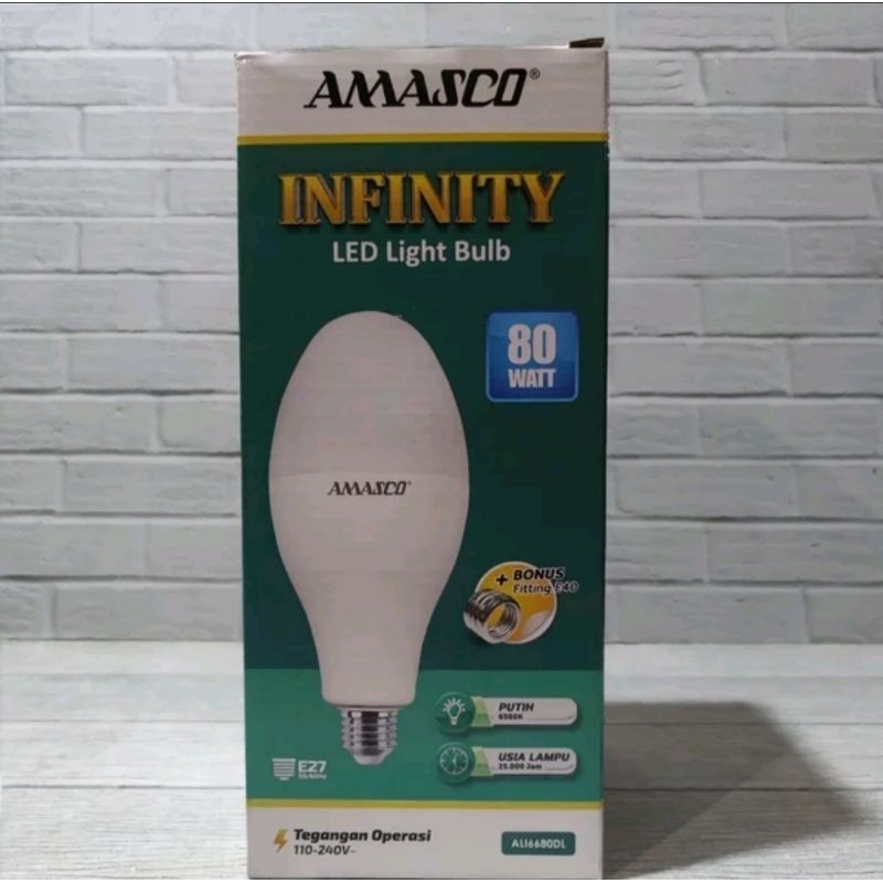 AMASCO LAMPU LED BULB 80W MERCURY BISA E27 SAMA E40 LAMPU JALAN INFINITY BERGARANSI 1 TAHUN BAGUS BERKUALITAS CAHAYA PUTIH 6500K KUNING WARM 3000K GARANSI 1 TAHUN COCOK UNTUK LAMPU JALAN KUALITAS TERJAMIN TERBAIK COCOK