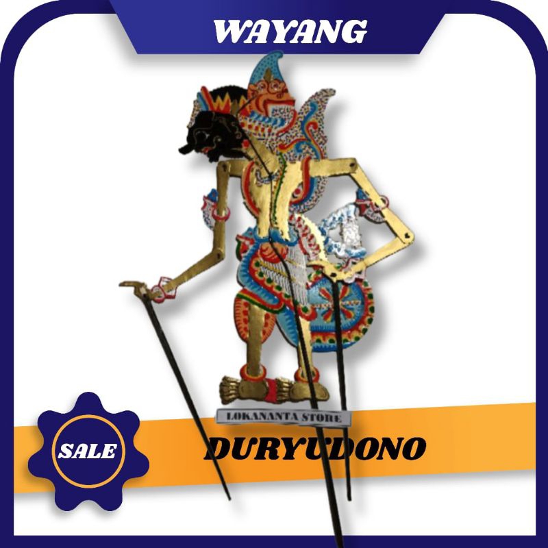 TOKOH WAYANG DURYUDANA /DURYUDONO WAYANG KULIT TOKOH KURAWA WAYANG BAHAN KERTAS WONOGIRI
