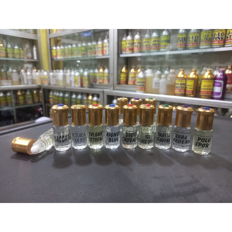 Parfume refill contoh aroma tester 3 ml roll kualitas premium (bebas request)