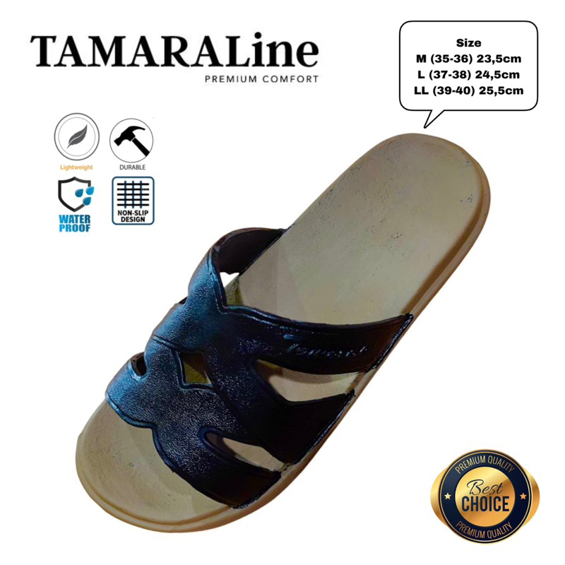 Sandal Selop Slide Slip on Karet Wanita Dewasa / Remaja - TAMARALINE 229 / Bahan Premium Lentur Empuk Ringan Kuat Anti Slip Anti Air / Model Sandal Casual Santai Rumah Hotel Outdoor Kamar Mandi Murah Original